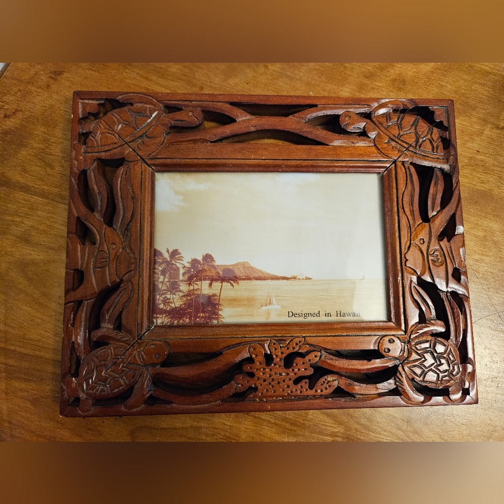 Handcrafted Wooden Picture Frame From Hawaii